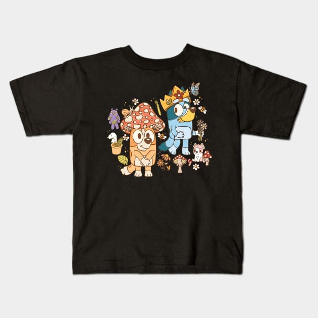 Bluey King Bingo Mushroom Kids T-Shirt by Inspire Gift